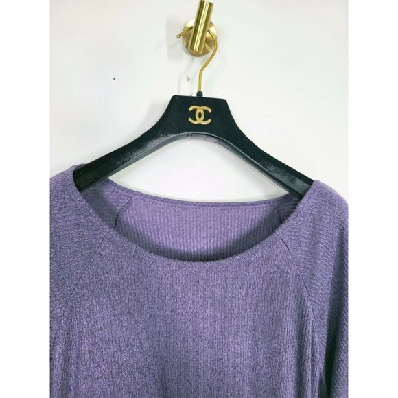 NEW‎ ADORE ME Tops Oyla Women Purple Long Sleeve XL Raglan Ribbed Stretch Solid - Picture 3 of 6